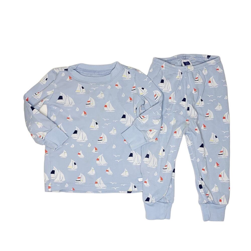 Janie and Jack Sailboats Print Pajama Set Size 12-18 Months